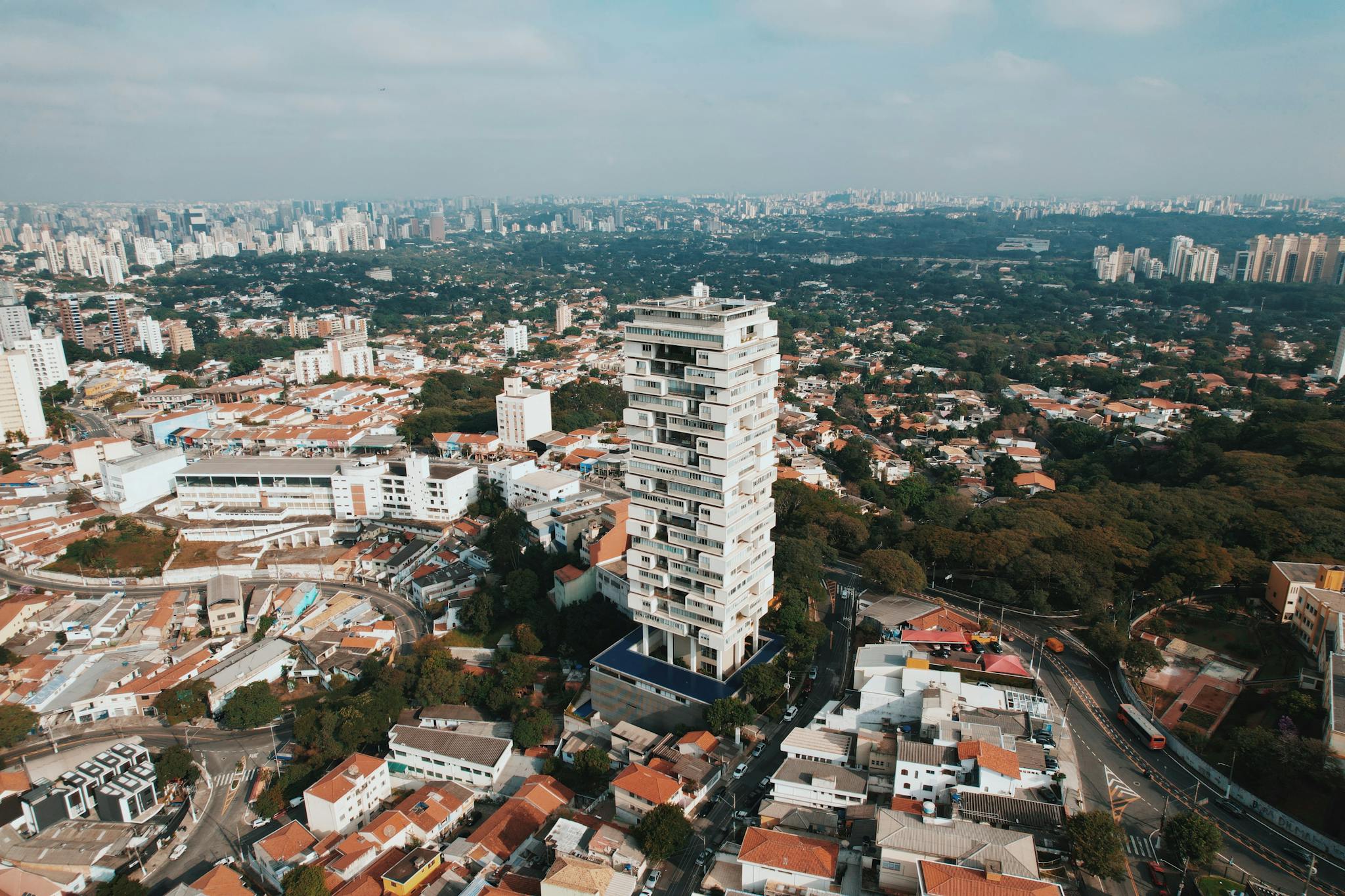 High Angle Aerial Shot Of Sao Paulo Showcasing